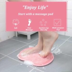 product details Foot Massager: foot massager mat for shower will touch every skin of the foot, relieve foot fatigue and make you feel relaxed. Massage hard or gently according to your preference, which will help exfoliate and clean dry skin and calluses Allow You to Relax: you can feel relaxed by massaging the soles of your feet with our bathtub foot scrubber, you can enjoy a comfortable and relaxing foot spa at home, saving time and energy in going to the pedicure house Intimate Suction Cups and Hole: shower feet scrubber is equipped with suction cups on the back side, which can firmly attach to the floor, you don’t need to worry about slipping; The convenient hanging hole allows you to dry after use without taking up too much space No Need to Bend: with the foot scrub mat for shower, you no longer need to bend over when washing your soles, suitable for people of most ages, especially those with knee pain or back pain, pregnancy, the elderly, etc